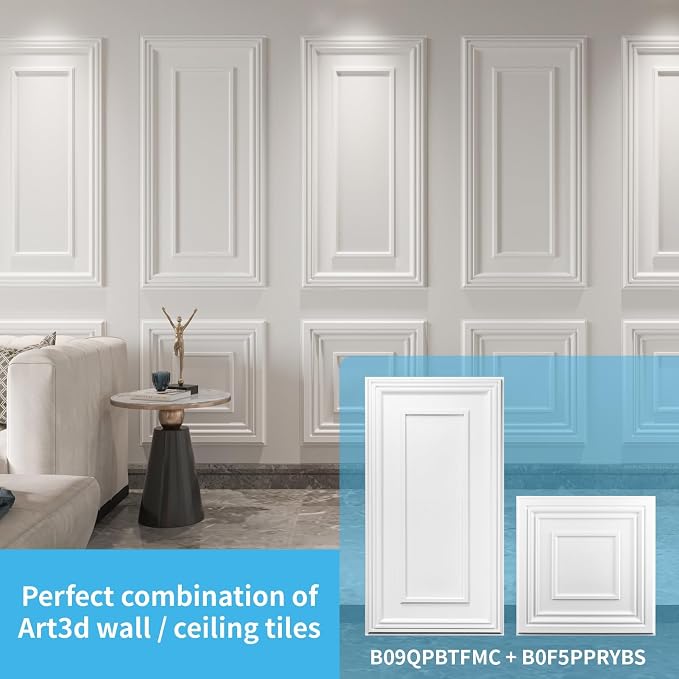Art3d Drop Ceiling Tiles 24x24 Inch – Glue Up PVC Ceiling Tiles 2x2 Ft. - Image 4