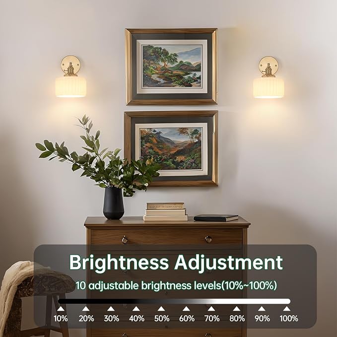 Shenmoyl Vintage Battery Operated Wall Sconce - Image 7