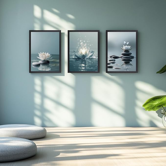 GELDSTEI Calm Zen Botanical Canvas Wall Art, Yoga Spa Meditation Room Decor - Image 5