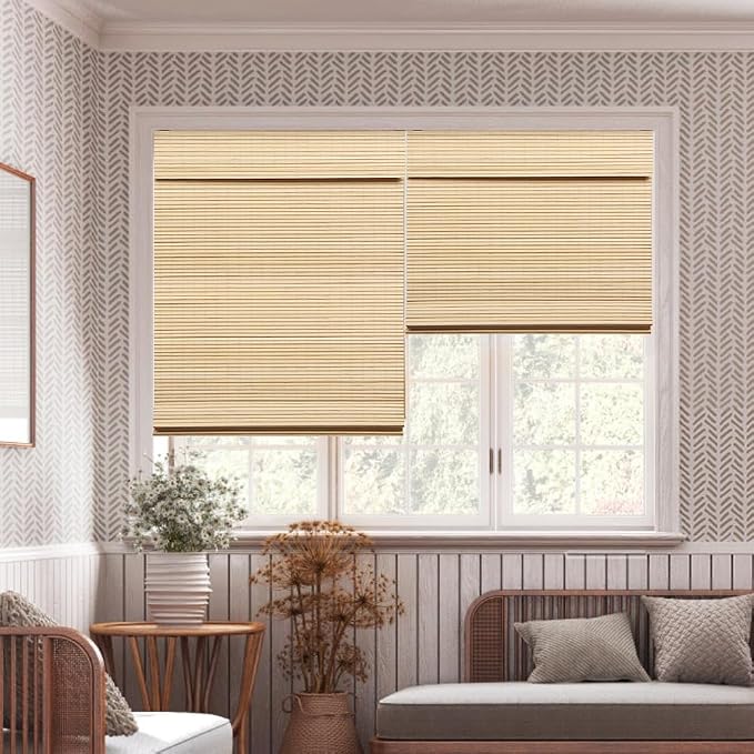 LUCKUP Cordless Bamboo Roman Blinds Shades - Image 7