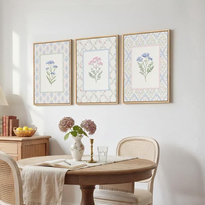3 Piece Framed Canvas Floral Wall Art - Image 3