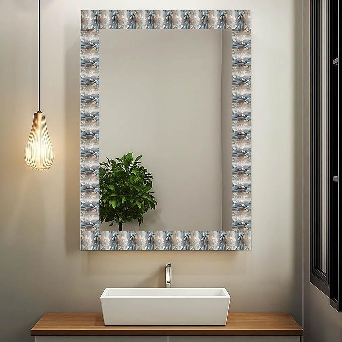 IVN Wallpaper Border Peel and Stick Wall Accent PVC Embossed Silver Floral - Image 2