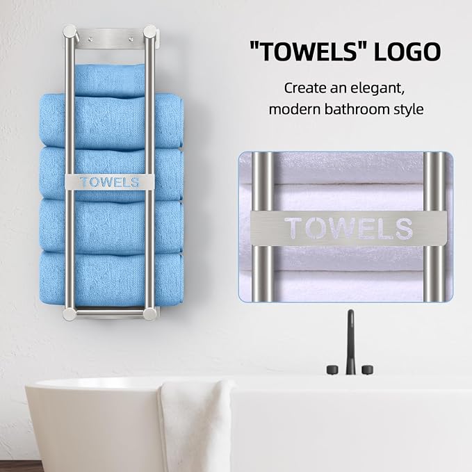 Towel Racks for Bathroom, STWWO Towel Storage for Small Bathroom 22inch - Image 6
