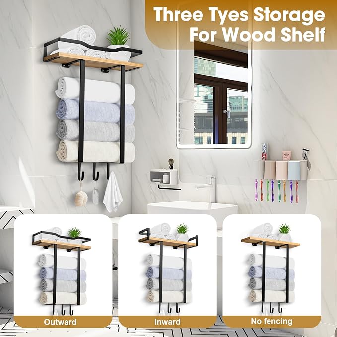 Towel Racks for Bathroom, Wall Mounted Towel Rack for Bathroom, Wall Towel Rack - Image 7