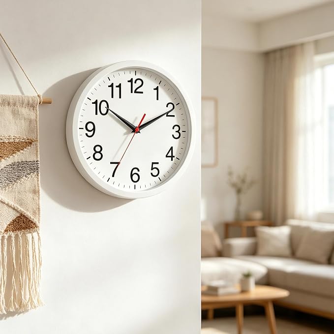 Rohioue Wall Clock Modern 8 Inch Battery Operated Silent Non Ticking Small - Image 6