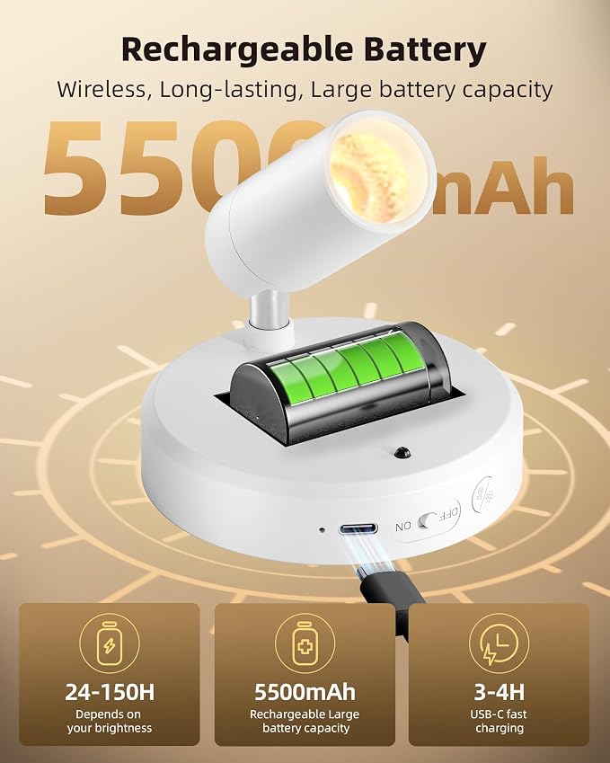 EZVALO Battery-Powered LED Spotlight Indoor, Wireless Picture Lights - Image 2