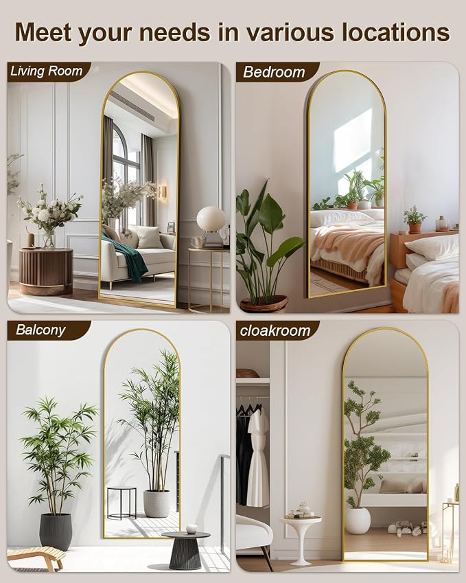 59"x16" Floor Mirror Full Length, Arched Full Length Mirror - Image 7