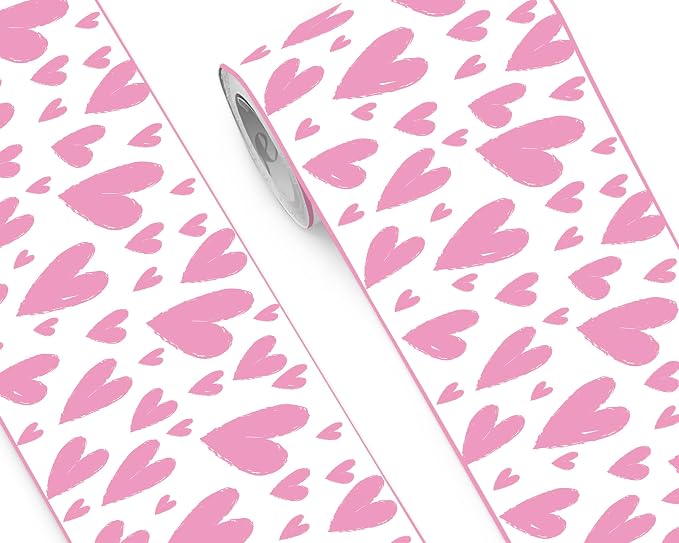 FLFK Pink Heart Wallpaper Border by FLFK