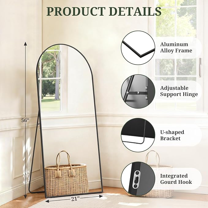 Mirror Full Length 56"x21" Full Body Floor Mirror - Image 4