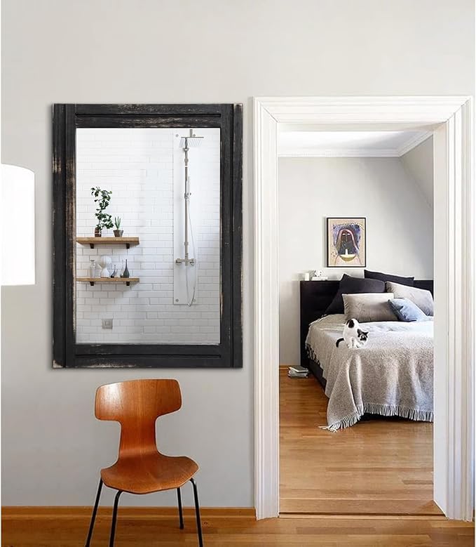 AAZZKANG Wall Mounted Mirror Small Rectangular Retro Mirrors - Image 7