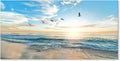 Goldfoilart Ocean Beach Sunset Canvas Wall Art by Goldfoilart