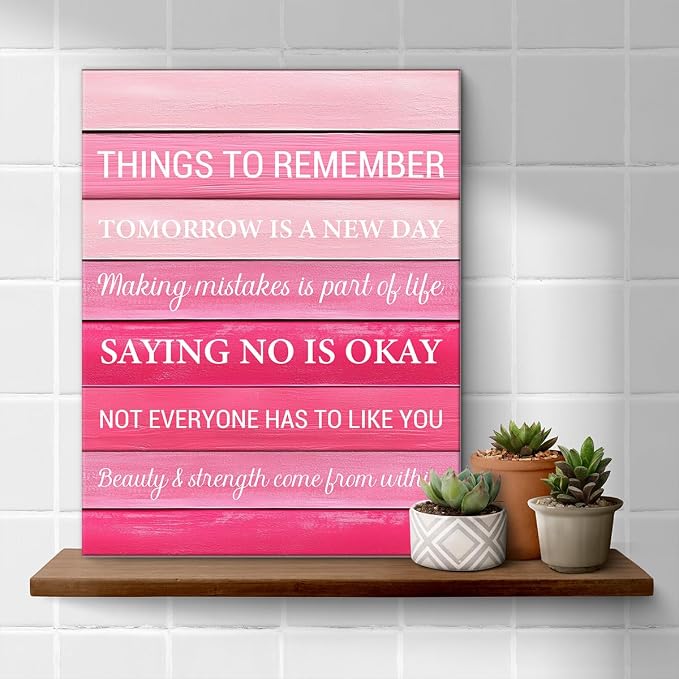 Inspirational Pink Wall Art Decor, Preppy Motivational Room Sign - Image 4