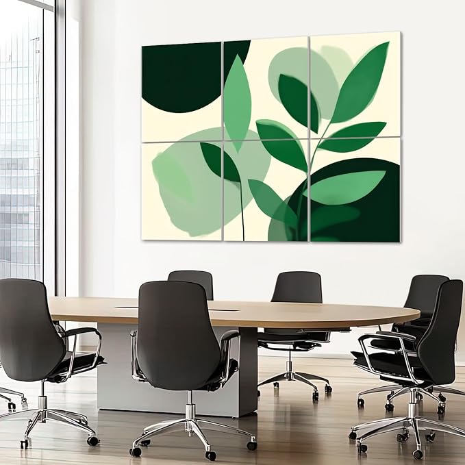 6 Pack Art Acoustic Panels Sound Absorbing Boho Botanical Leaf Orange Green - Image 7