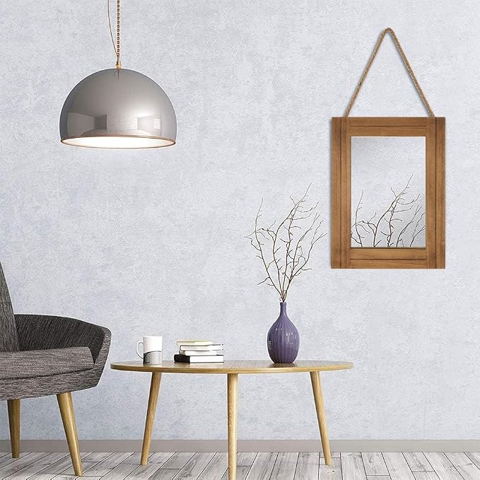 Rectangle Wall Mirror for Bathroom, Distressed White Wood Decor - Image 4