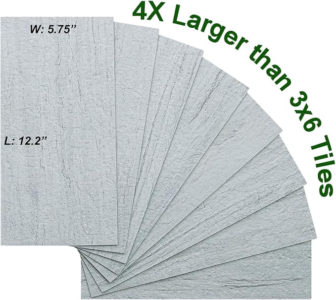 AULIGET 20-Piece Light Shale Peel and Stick Backsplash Wall Tiles, Laundry Room - Image 3