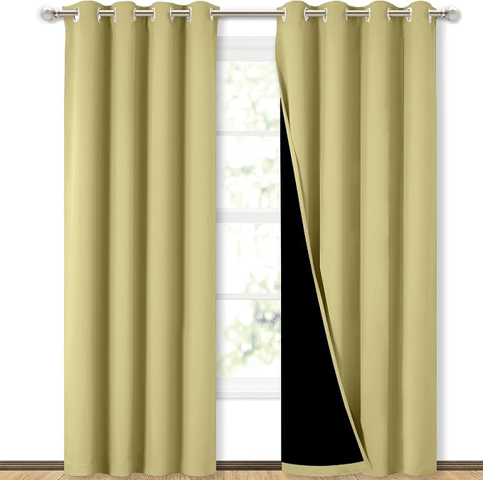 NICETOWN Full Shading Curtains 90" Long 2 Panels Set by NICETOWN
