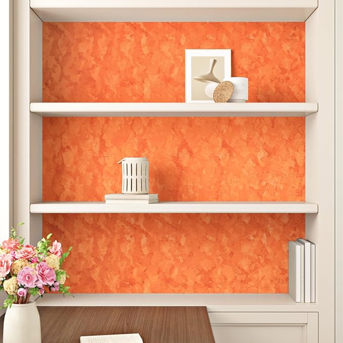 Wallercity Orange Velvet Peel and Stick Wallpaper - Image 7
