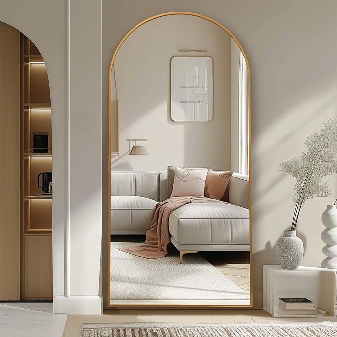 Beauty4U 71" x 32" Arched Full Length Mirror, HD Tempered Glass Floor Mirror - Image 7