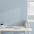 Grasscloth Textured Wallpaper Light Blue Linen Thick 24" X 394" Fabric Contact by osayhome
