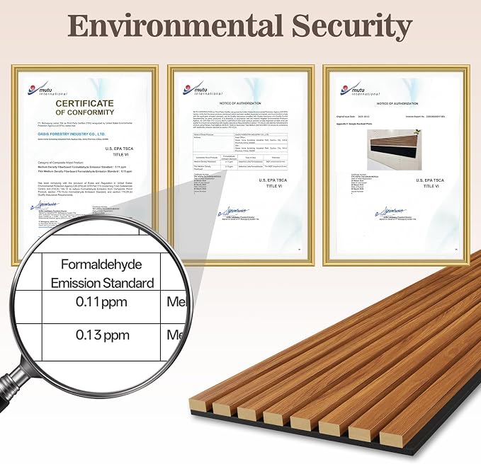 4 Pack Wood Panels for Wall, 94.4" x 12.8" Acoustic Wood Slat Wall Panel for - Image 5