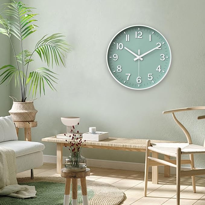 HZDHCLH Wall Clocks Battery Operated, Wall Clock Green, 14 inch Wall Clock - Image 7