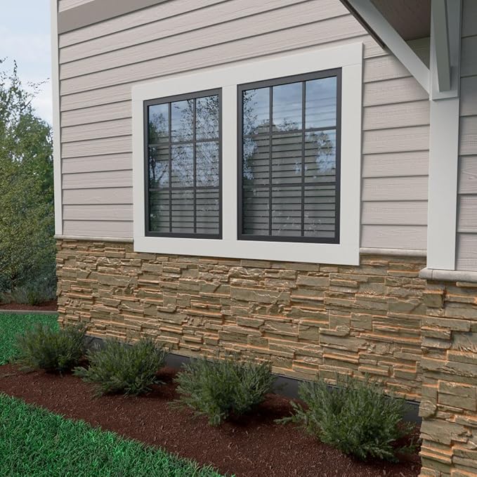 EverStone Cascade Faux Stone Panel, 48 5/8"W x 24 3/4"H x 1 1/4"D, Iron Mill - Image 12