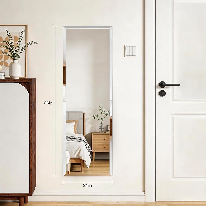 Frameless Mirror Full Length 56”x21”| Wall Mount Mirror Full Length Beveled - Image 3