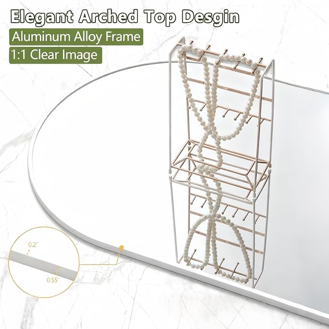 Dewfig Arched Full Length Mirror, Oversized Full Body Mirrors - Image 4