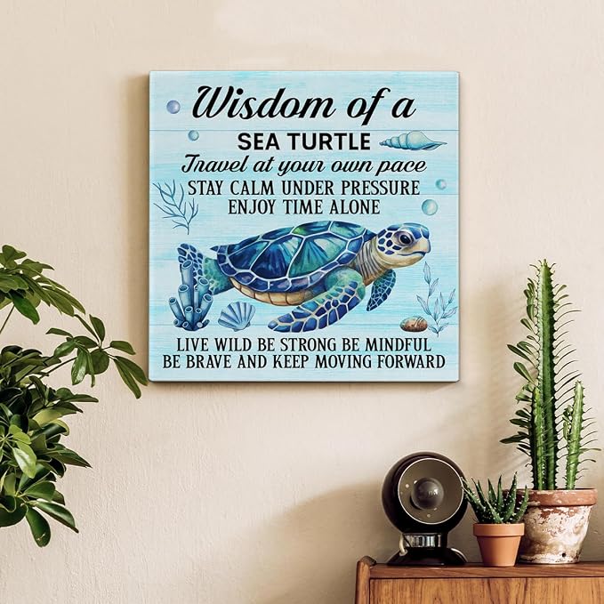 Sea Turtle Wall Art Decor Inspirational Wall Decor Posters Beach Themed - Image 3