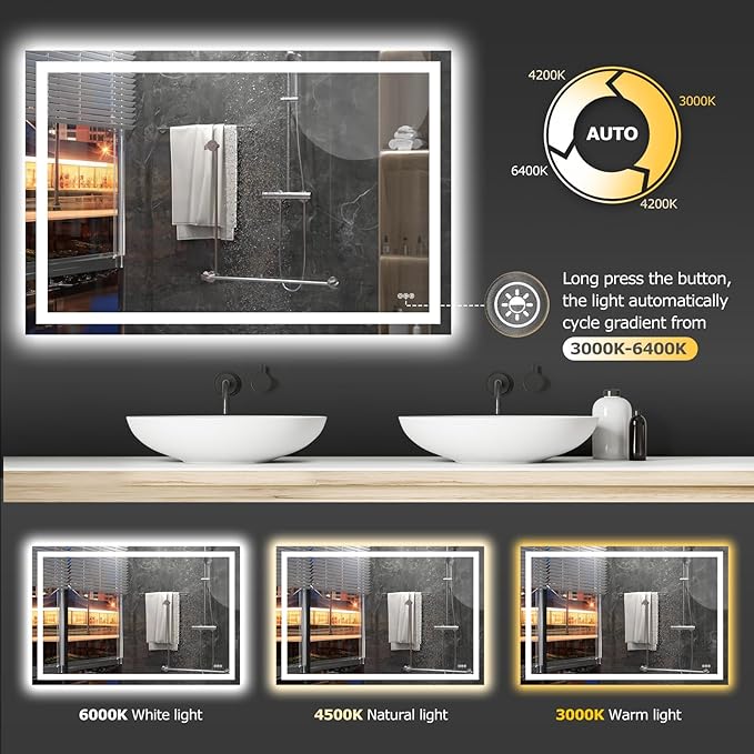 Hivone 60X40 LED Bathroom Mirror - Image 4