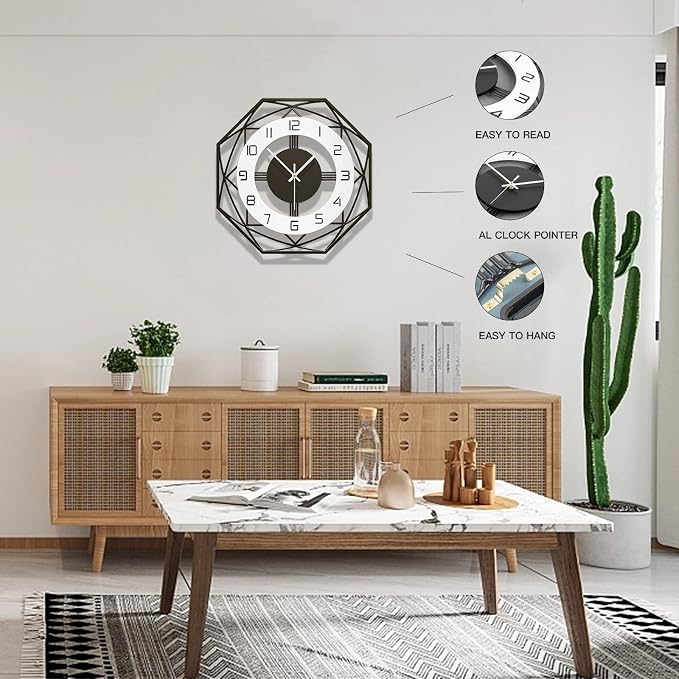 Large Wall Clocks for Living Room Decor Modern Wall Clock Battery Operated - Image 4