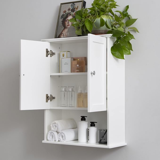 VANIRROR White Bathroom Wall Cabinet Over The Toilet Storage Cabinet, 24x30 - Image 9