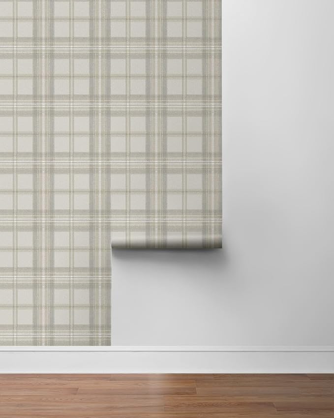 NextWall Harry & Grace Herringbone Plaid Premium Matte Non-Woven Peel and Stick - Image 7
