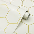 Beige and Gold Wallpaper Geometric Peel and Stick Wallpaper by Fiula