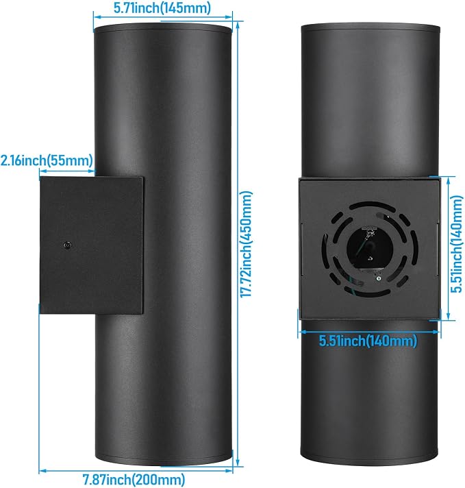 LEONLITE 18 Inch 5CCT LED Cylinder Up Down Wall Light Outdoor, 120V-277V - Image 2