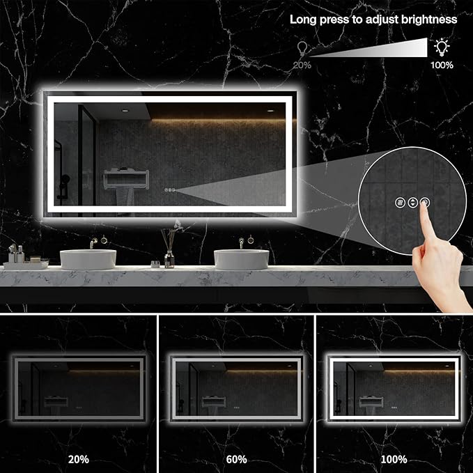 LOAAO 72X36 LED Bathroom Mirror - Image 4