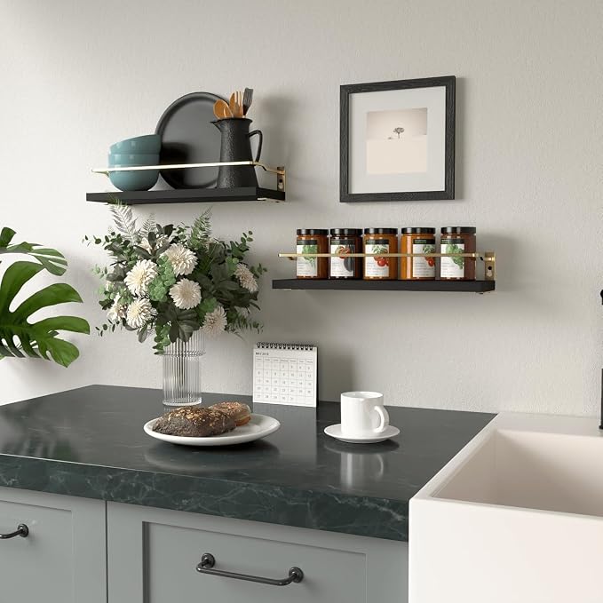 RICHER HOUSE Bathroom Floating Wall Shelf Set of 2 - Image 6