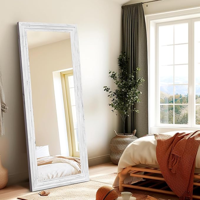 Full Length Mirror 58"x22" Solid Wood Frame Floor Large Mirror - Image 4
