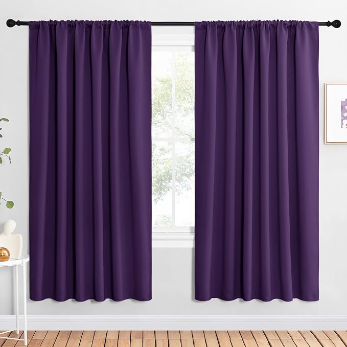 NICETOWN 2 Panels Blackout Curtains, Rod Pocket Window Curtains Room Darkning by NICETOWN