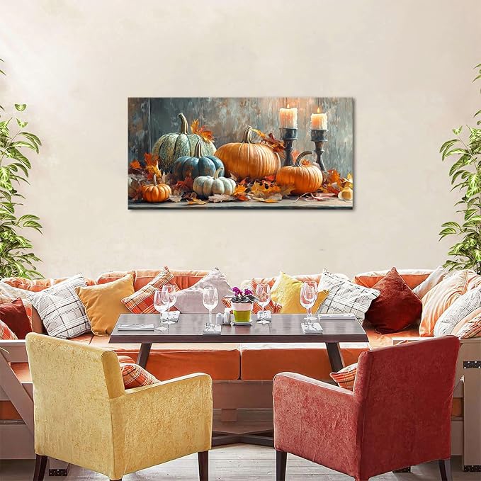 Pumpkin Wall Art Fall Kitchen Wall Decor Farmhouse Halloween Pictures Autumn - Image 5