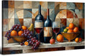 Abstract Kitchen Wall Art Geometric Dining Room Wall Decor Red Wine Glass by HOME