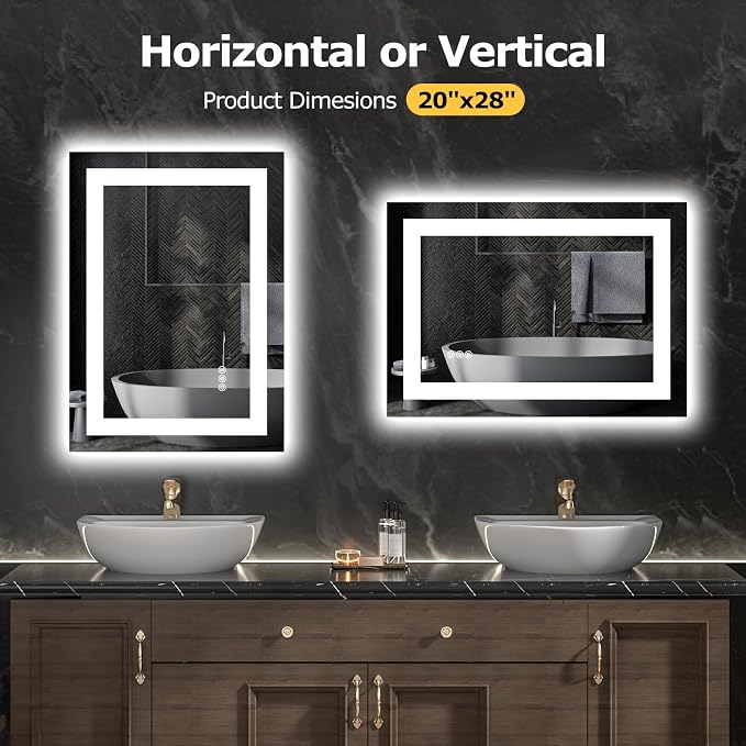 Hivone 28X20 LED Bathroom Mirror - Image 5