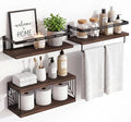 Fixwal Wall Mounted Bathroom Shelves Over Toilet, Rustic Wood Floating Shelves by Fixwal