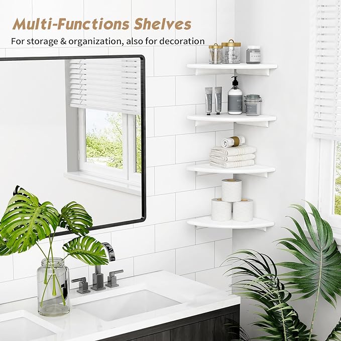 Forbena White Corner Floating Shelves - Image 3