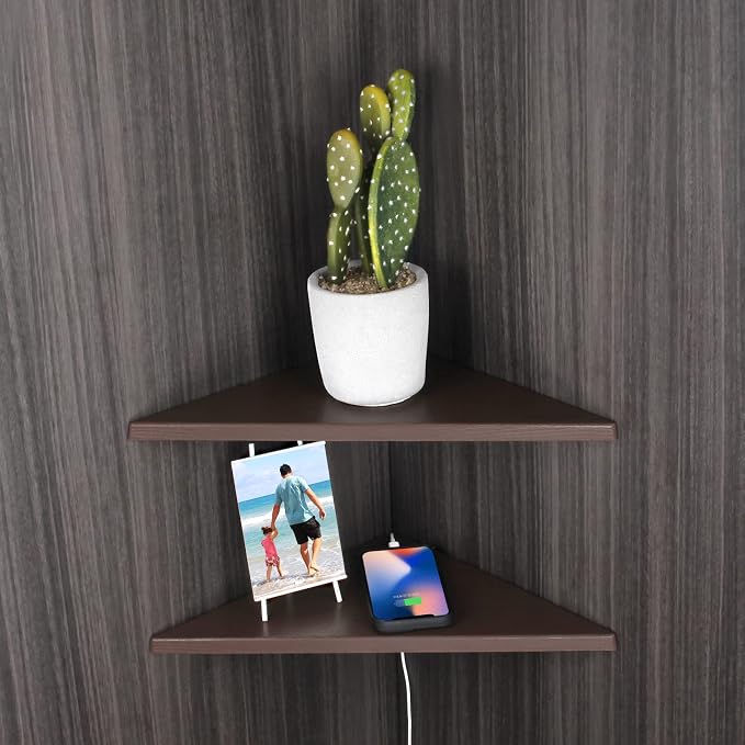 evron Corner Mounting Shelf Set of 2 – Easy to Install Floating Wall Shelves - Image 8