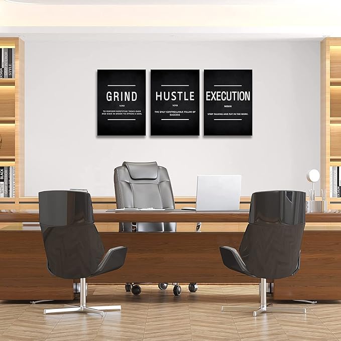 KAWAHONE Canvas Painting Wall Art, Grind Hustle Execution Motivational Wall Art - Image 5