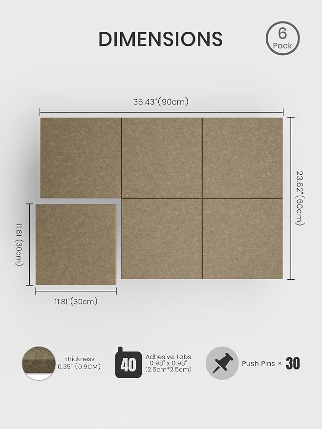 Bumusty Large Cork Board 36" x 24" Alternative - Image 2