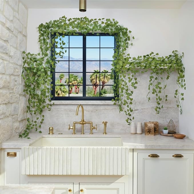 CQURE 240 Pack 1680Ft Artificial Ivy Fake Vines, Ivy Garland Greenery Garland - Image 6