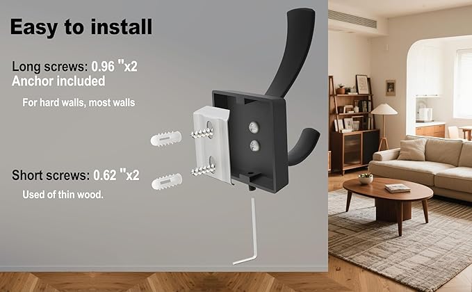 TOFIIGREM Black Towel Hooks Coat Hooks - Image 8