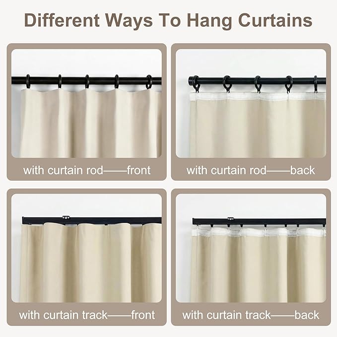 hoeflife Blackout Curtains for Bedroom Room Darkening Curtains for Living Room - Image 3
